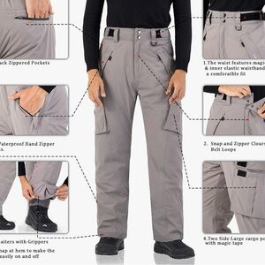 Men’s Wulful Insulated Cargo Ski Pants Size XXXL